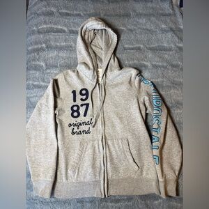 Aeropostale Original Brand 1987 Gray Full Zip Hoodie Graphic Print XL Women